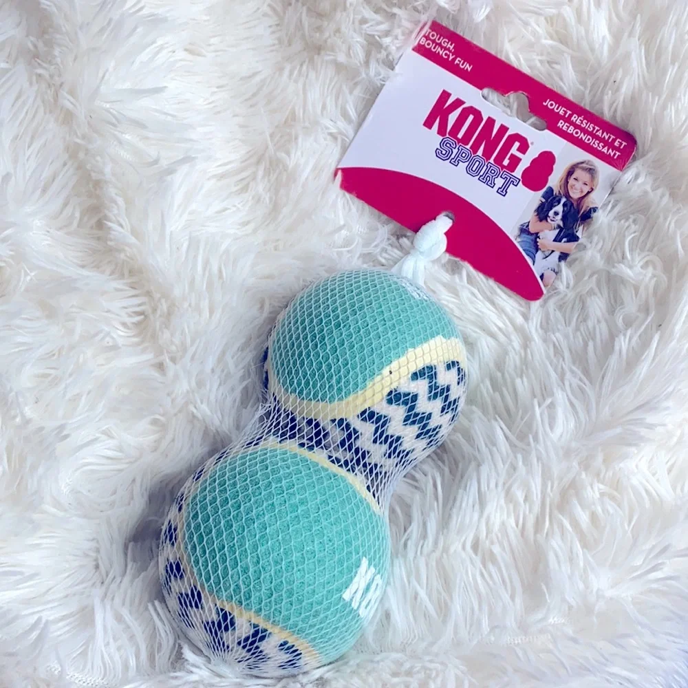 Kong Sport Tough Bouncy Fun Turquoise Jumbo Dog Balls Set of 2